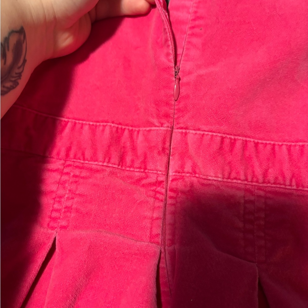 BABY GAP VINTAGE Bright Pink Velvet Toddler Dress Size 18M - Picture 7 of 8